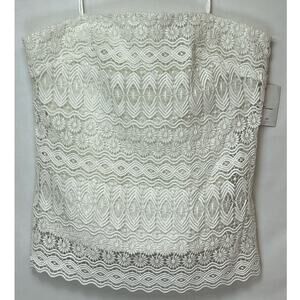NWT W by Worth Women's 4 White Lace Tube Top Strapless Elegant Summer Fashion